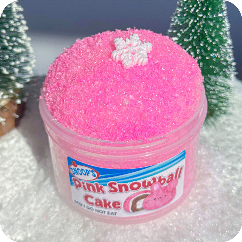 Pink Snowball Cake Slime